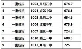 阜阳城郊中学录取分数线2020 阜阳一中分数线